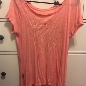 Coral pink soft shirt from Aeropostale.